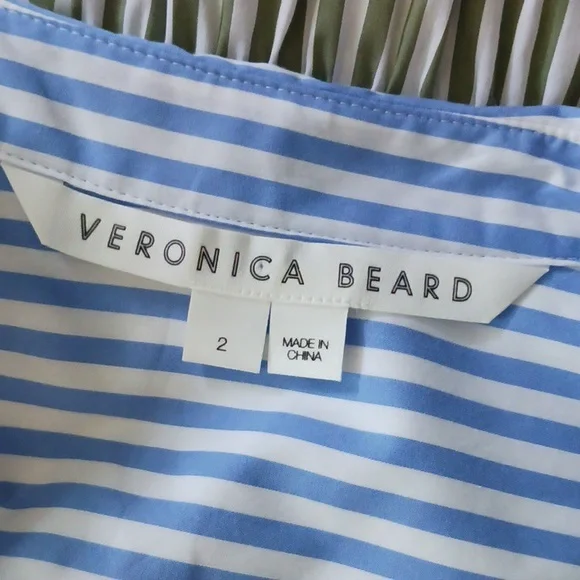 Veronica Beard Blue Striped/Gray Striped Blouse. - Picture 10 of 10